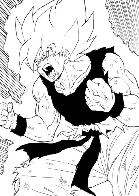 描いた中で個人的に好きな2枚
ベジータはもう少し整えてもいいとは思う 