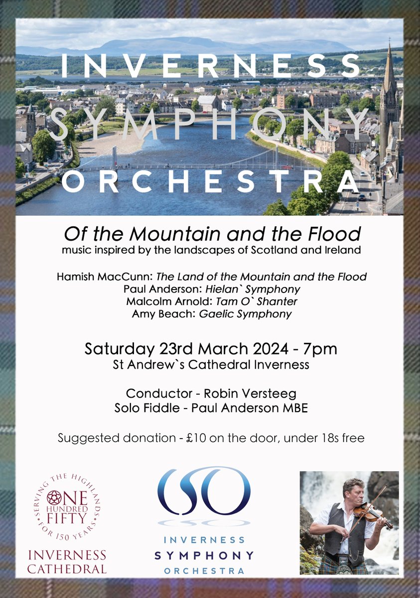 InvSymphonyOrch's tweet image. Join us for 'Of the Mountain and the Flood' music inspired by the landscapes of Scotland and Ireland #InvernessSymphonyOrchestra #InvernessCathedral #scottishmusic
@invcathedral