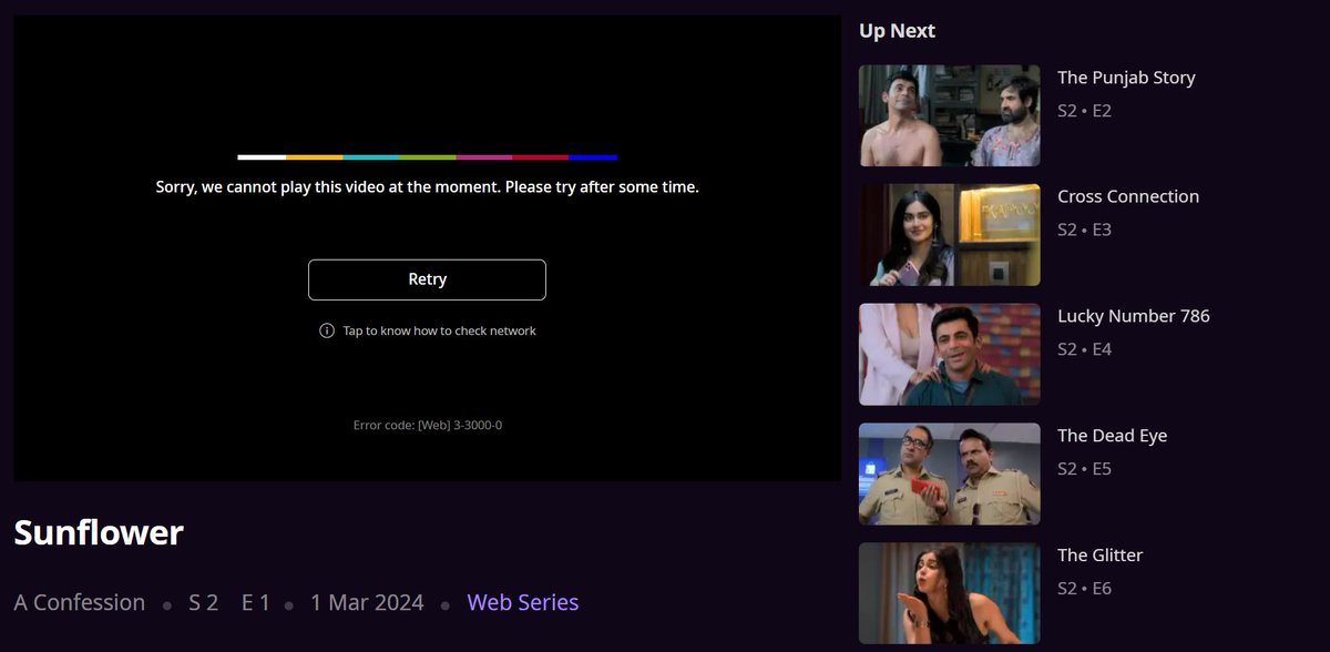 yash_kumar007's tweet photo. @ZEE5India :- What is the issue ,cannot watch sunflower S2 . Everytime error is shown, trying from last 3 days . https://t.co/x69G85KSZc