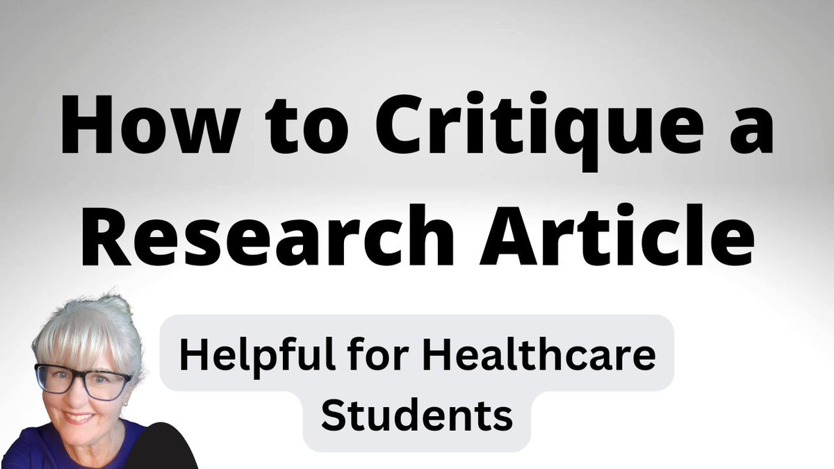 Several healthcare students have asked for this week's video: 'How to Critique a Research Article' with lots of key tips, see @YouTube link: youtu.be/YEeocef_gCY Helpful for students on research modules and dissertation students. I hope you find it useful😊🍀 @lanternpublish