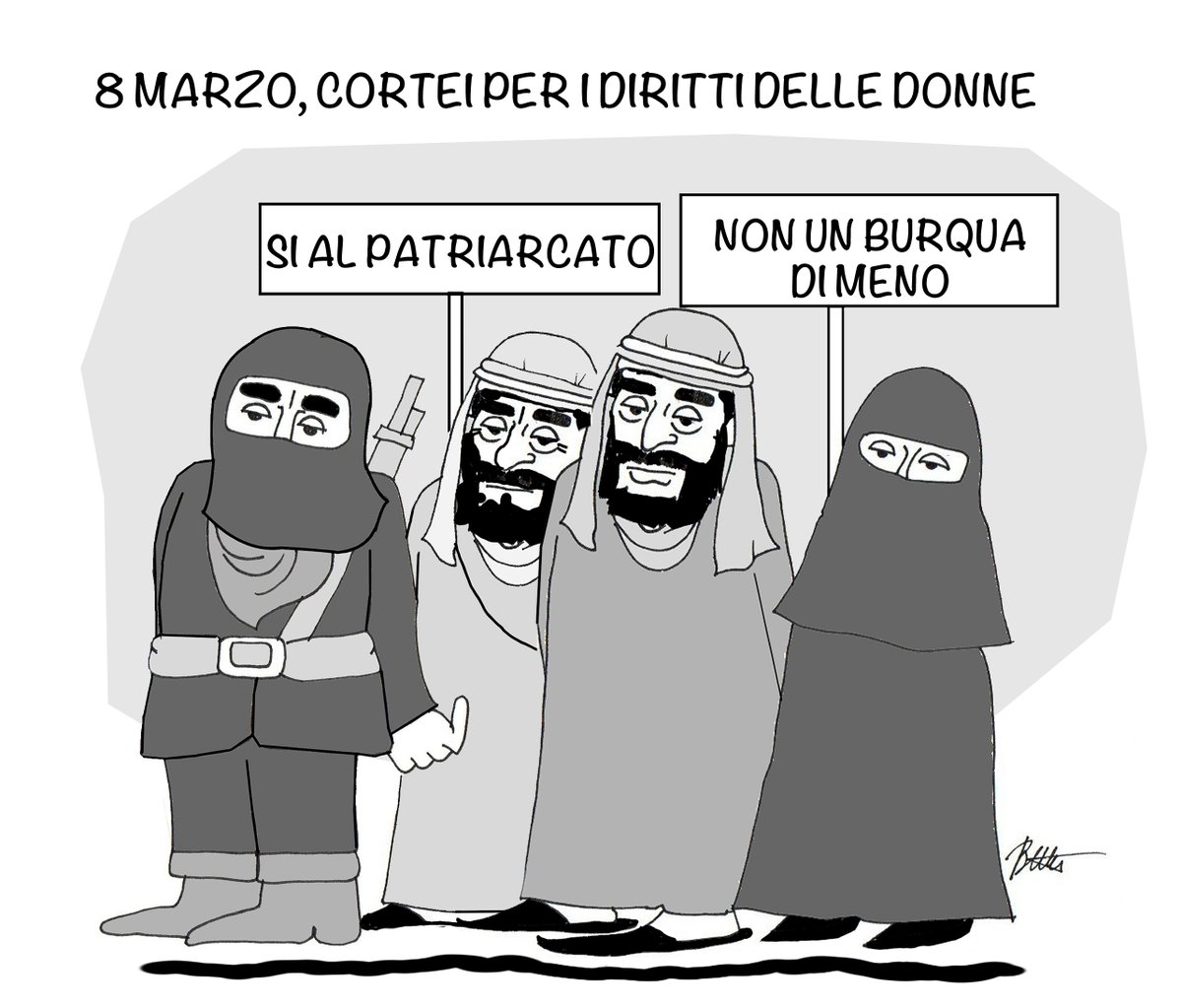 Cortei per i diritti delle donne #vignettaquotidiana #vignettedibetta #satirapolitica #patriarcato #dirittidelladonna #femminismo #noallaviolenzasulledonne