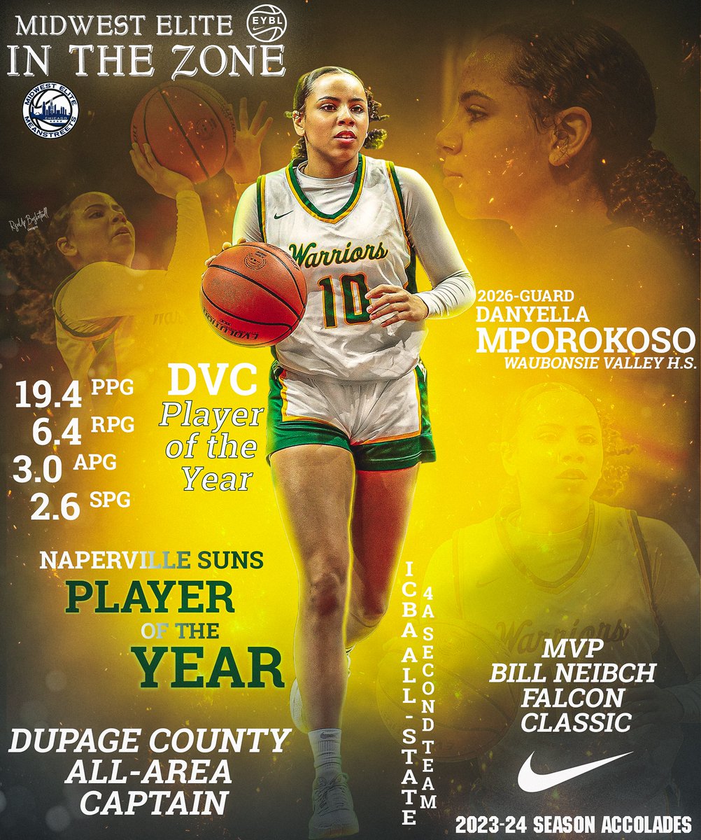 What an incredible journey this season for Danyella Mporokoso (<a href="/DanyellaMporok1/">Danyella Mporokoso</a>)! 

🌟 As the first player up on Midwest Elite in the Zone, you've set the bar incredibly high. Not only have you snagged the DVC Player of the Year and the Naperville Suns Player of the Year titles,