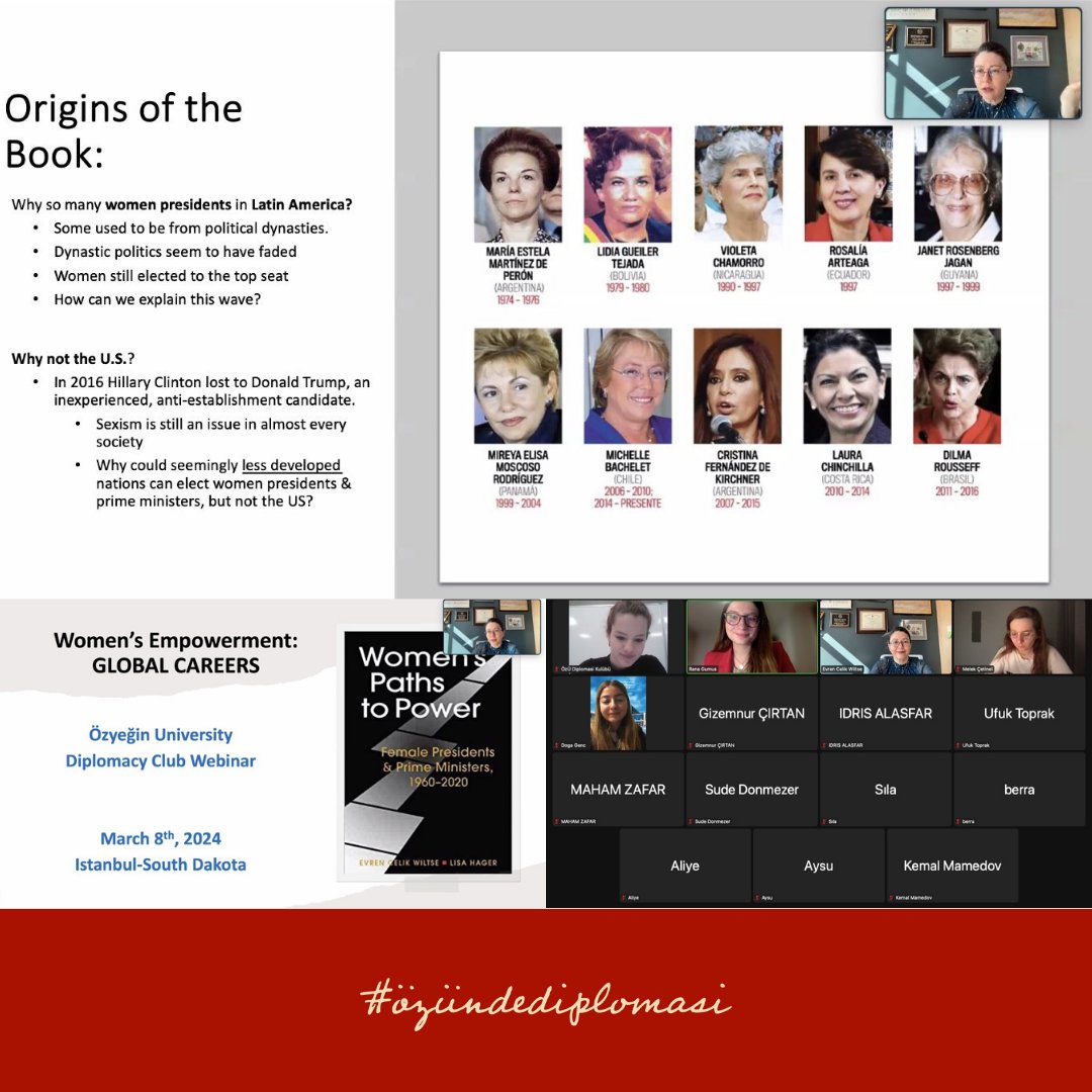 On 8 March, we hosted an event titled "Global Careers: Women's Empowerment" with Prof. Dr. Evren Çelik Wiltse. The session delved into the historical and contemporary roles of women leaders, exploring their impact on political landscapes. We appreciate all <a href="/EvrenWiltse/">Evren Celik Wiltse</a>