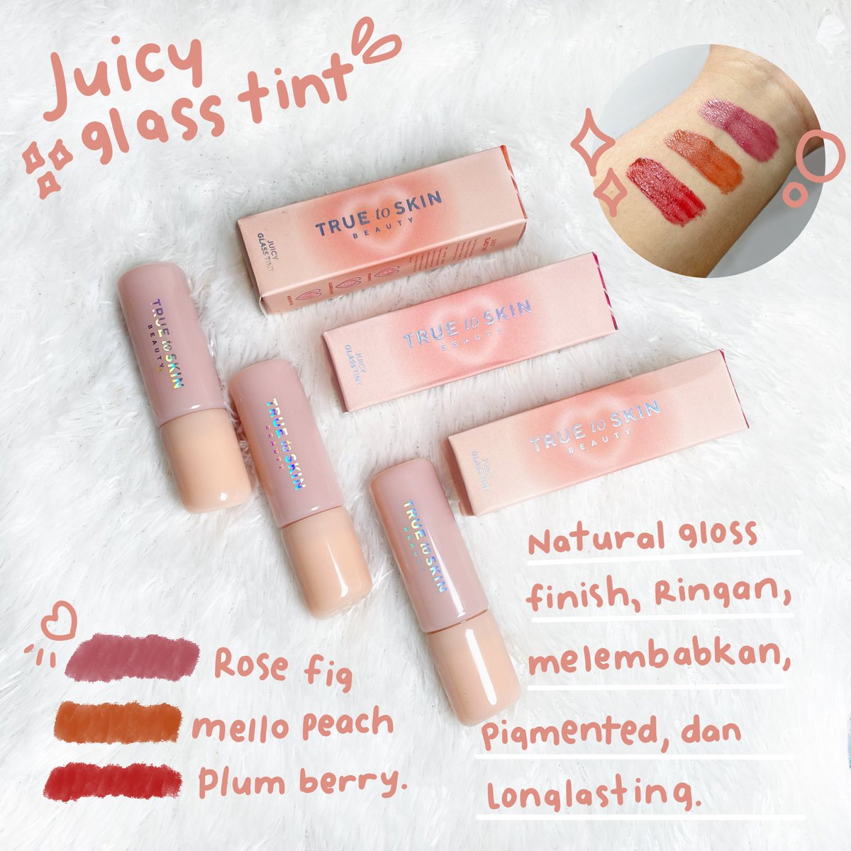 chkiyaa's tweet photo. 🌱 True to Skin ada anak baru 💗
serius ini liptint berasa lip serum, ngelembapin parah.. shadesnya juga cakep cakep.. bibir jadi keliatan sehat 🥹💖

🌱 easy peasy peachy juicy ! ✨

#peachyjuicy 
@truetoskinid https://t.co/eK7m2hq8ZB