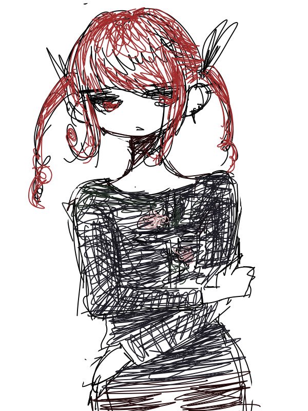laugh_ex_k's tweet photo. やさぐれ女子
#イラスト　#落書き https://t.co/sXgRiancM5