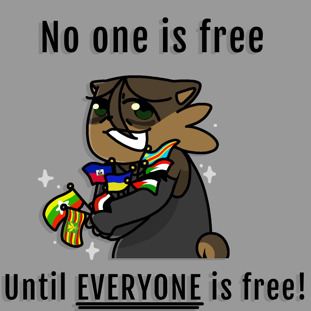 O_Birbi's tweet photo. A reminder to also spread awareness of all the others who are experiencing cruel conditions! No one is free until EVERYONE is free! https://t.co/621qa0LUlj
