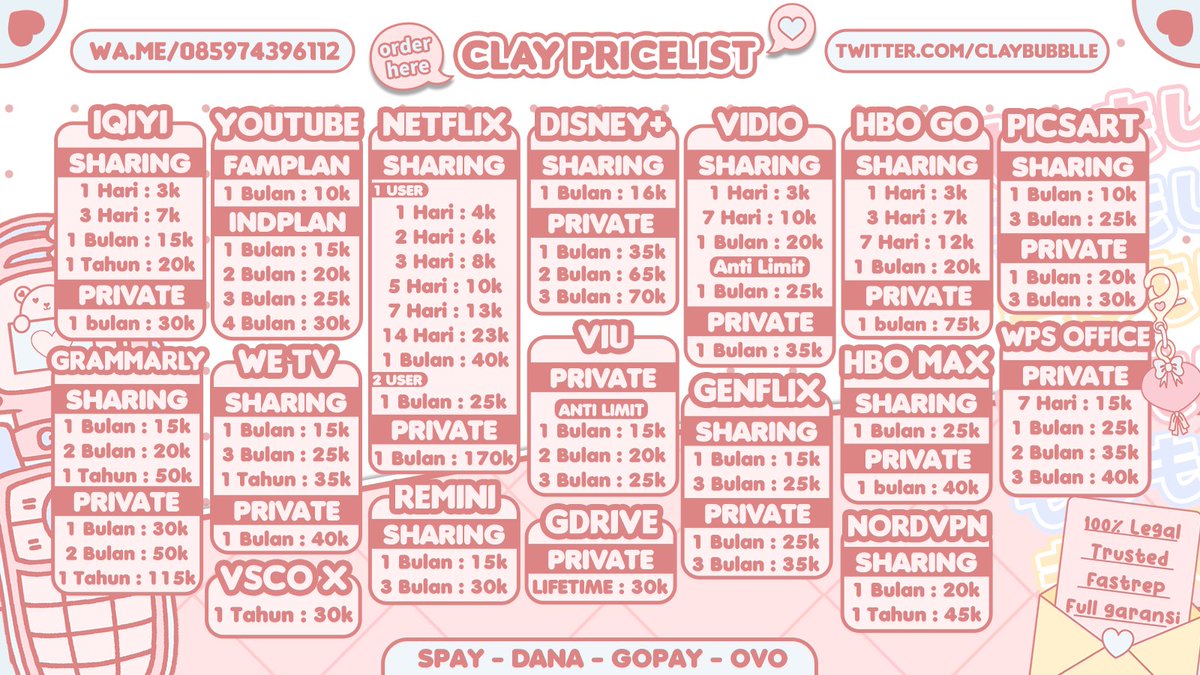 claybubblle's tweet photo. @cookiefairiess Hellow kak! Clay bawa app premium yang kakak butuhin!! 1OO% trusted, full garansi, fast progress &amp; process, sudah banyak testi (´｡• ᵕ •｡`)  &amp; murce pastinyaa! knock my DM or WA, i'll help you for sure

cuss ketuk Wa : https://t.co/TWlaKonjxz https://t.co/8Qqq82qvoA