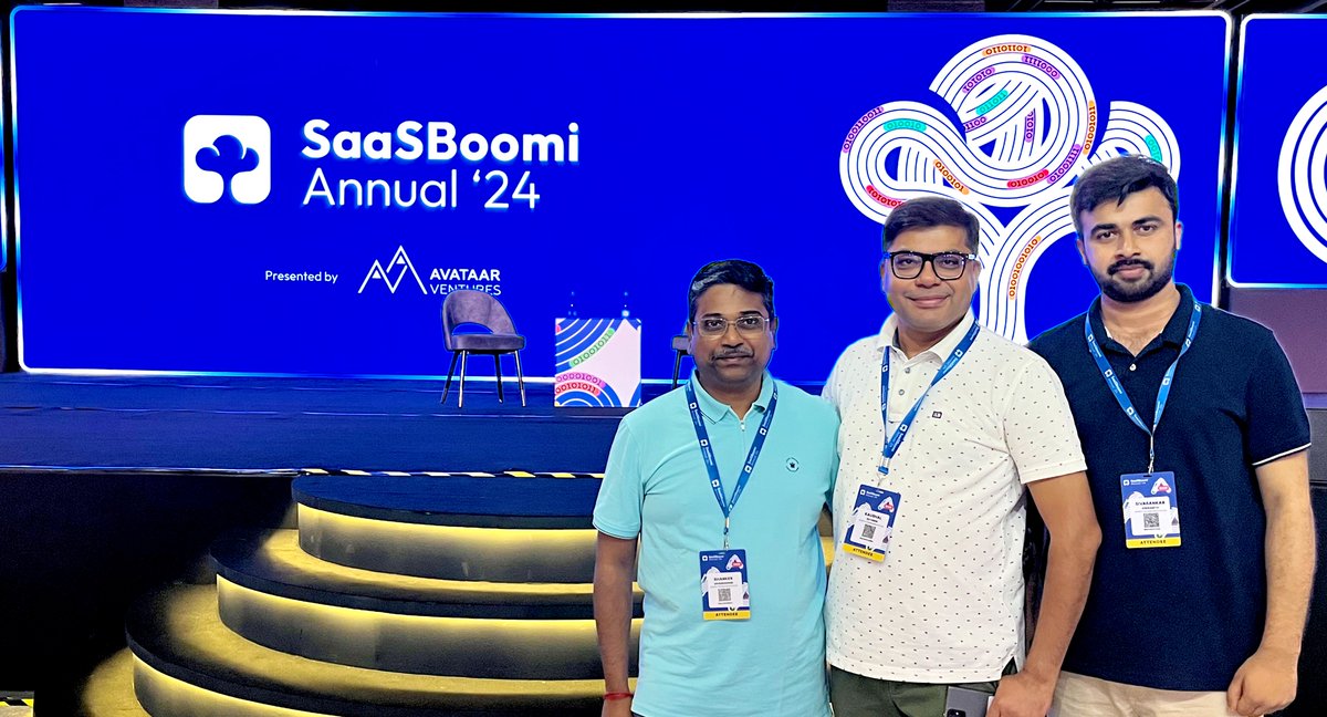 effivity's tweet photo. Exciting update from our team!🌟
Our Founders Mr. Shanker Dhandapani, Mr. Kaushal Sutaria along with our Manager Mr. SivaSankarVikranth are attended the SaaS Boomi Annual 24.
#SaaSBoomiAnnual24 #SaaSBoomi #SBAnnual24 #SaaSGrowth #saasfounders #Effivity #EffivitySaaS🚀 #AI https://t.co/V1vvZjvFlf