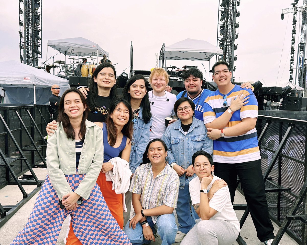 Chronological order of events yesterday at <a href="/teddysphotos/">Ed Sheeran</a> concert.

1. We met Ed Sheeran.

2. We did Karaoke with him.

3. We performed on his iconic round stage.

4. Our frontmen performed our song, Maybe The Night WITH Ed Sheeran and his amazing band.