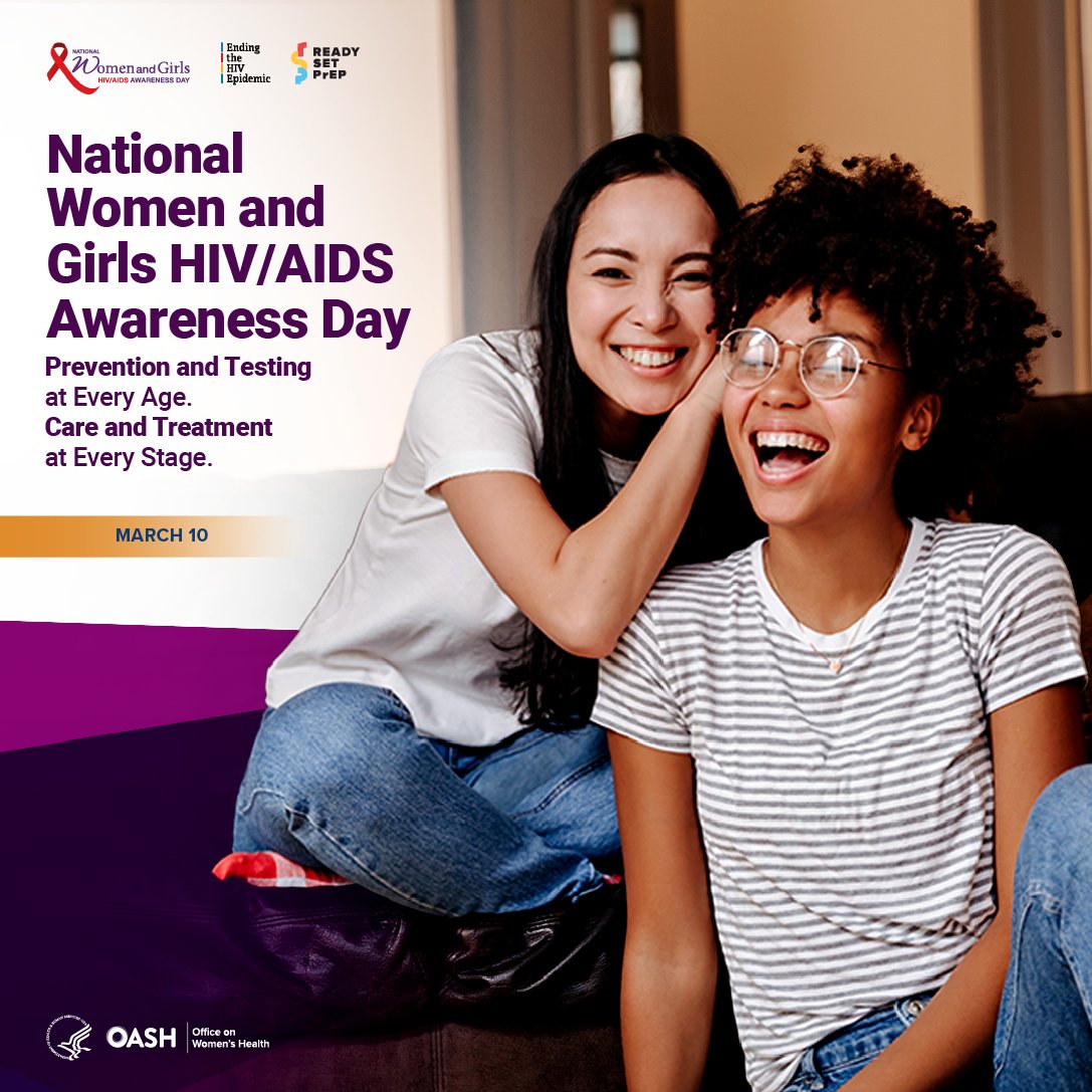 Every year on National Women and Girls HIV/AIDS Awareness Day, organizations come together to shed light on the impact of #HIV and #AIDS on women and girls and show support for those at risk for and living with HIV. Learn more. #NWGHAAD @womenshealth womenshealth.gov/nwghaad