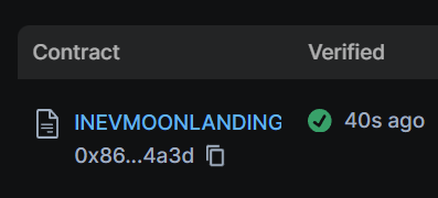 inevmoon's tweet photo. Contract deployed to INJ mainnet✅

View on explorer:
https://t.co/EOUw6Z3YwL https://t.co/UapiPWB6F6