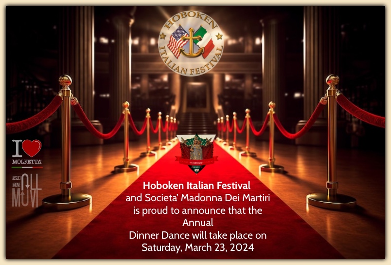 Gran Gala 2024 by Hoboken Italian Festival and Society Madonna dei Martiri USA #dinnerdance2024 #hobokenitalianfestival #nj #societymadonnadeimartiri #america #newjersey #usa #italy #ilovemolfetta #pugliesinelmondo #associazioneollmuvi
 >>>  I❤️MOLFETTA
ilovemolfetta.it/content/news_z…