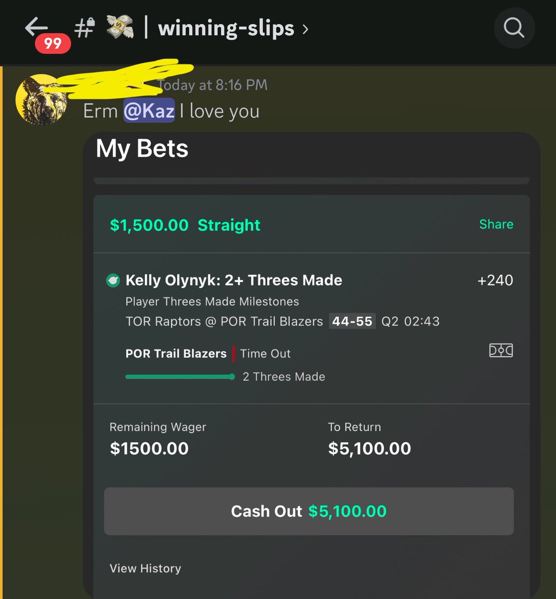 Kaz_cbk's tweet photo. Told my guys in VIP, post ASB nba will be legendary 🔥 (member’s slip 😂 )

Kelly 2+ Threes @ +240 ✅
Kelly 3+ Threes @ +850 ✅

Tap in 👉 https://t.co/LLI14ecqmt https://t.co/w3ruuz6uLJ