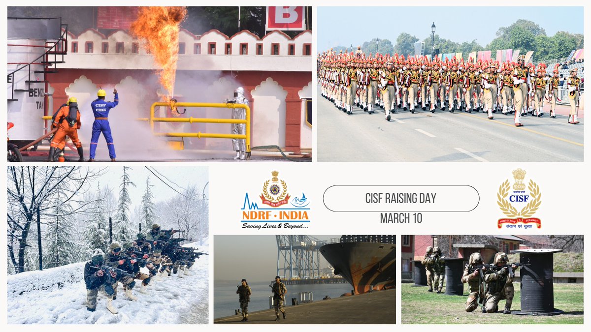 NDRFHQ's tweet image. DG NDRF Sh. @AtulKarwal &amp;amp; all NDRF rescuers extend heartfelt greetings and best wishes to All Ranks, Veterans, and Families of the Central Industrial Security Force on the celebration of #CISFRaisingDay2024

#PROTECTIONandSECURITY 
#SavingLivesAndBeyond 🇮🇳