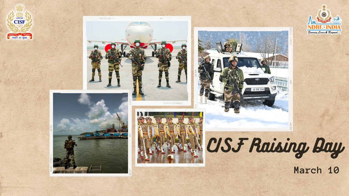 NDRFHQ's tweet image. DG NDRF Sh. @AtulKarwal &amp;amp; all NDRF rescuers extend heartfelt greetings and best wishes to All Ranks, Veterans, and Families of the Central Industrial Security Force on the celebration of #CISFRaisingDay2024

#PROTECTIONandSECURITY 
#SavingLivesAndBeyond 🇮🇳