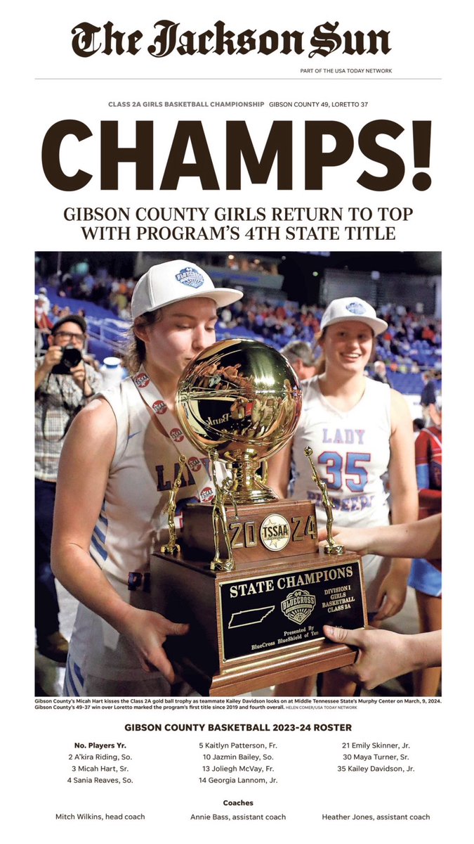 GoldenTideBBall's tweet photo. Congratulations to My daughter @micahhart03 for leading her #Team to a #StateChampionship and Being selected to the All-Tournament team and being named #MVP of the #TSSAA State Championship! #MsBasketball #ProudDad Nothing Like it! 🏀🏆🏆💪 https://t.co/2KoJCTRybB