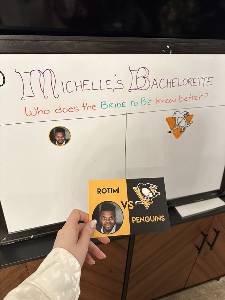 Hoping our wedding is still on after I did better at <a href="/penguins/">Pittsburgh Penguins</a> trivia.
