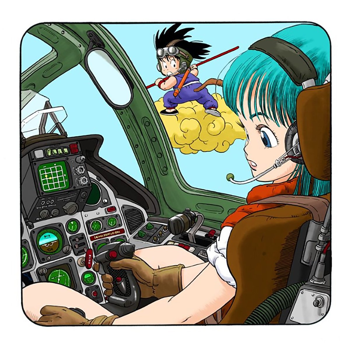 悟空とブルマがカップルになる設定あったらしい
かっこよくて大好きな「コクピットブルマ」の元絵を画集で見てたら
「戦闘機のコクピットに座るブルマとインカムで何やら話をする悟空。この時点では悟空とブルマがカップルになったらどうかというアイデアがあったという…。」…