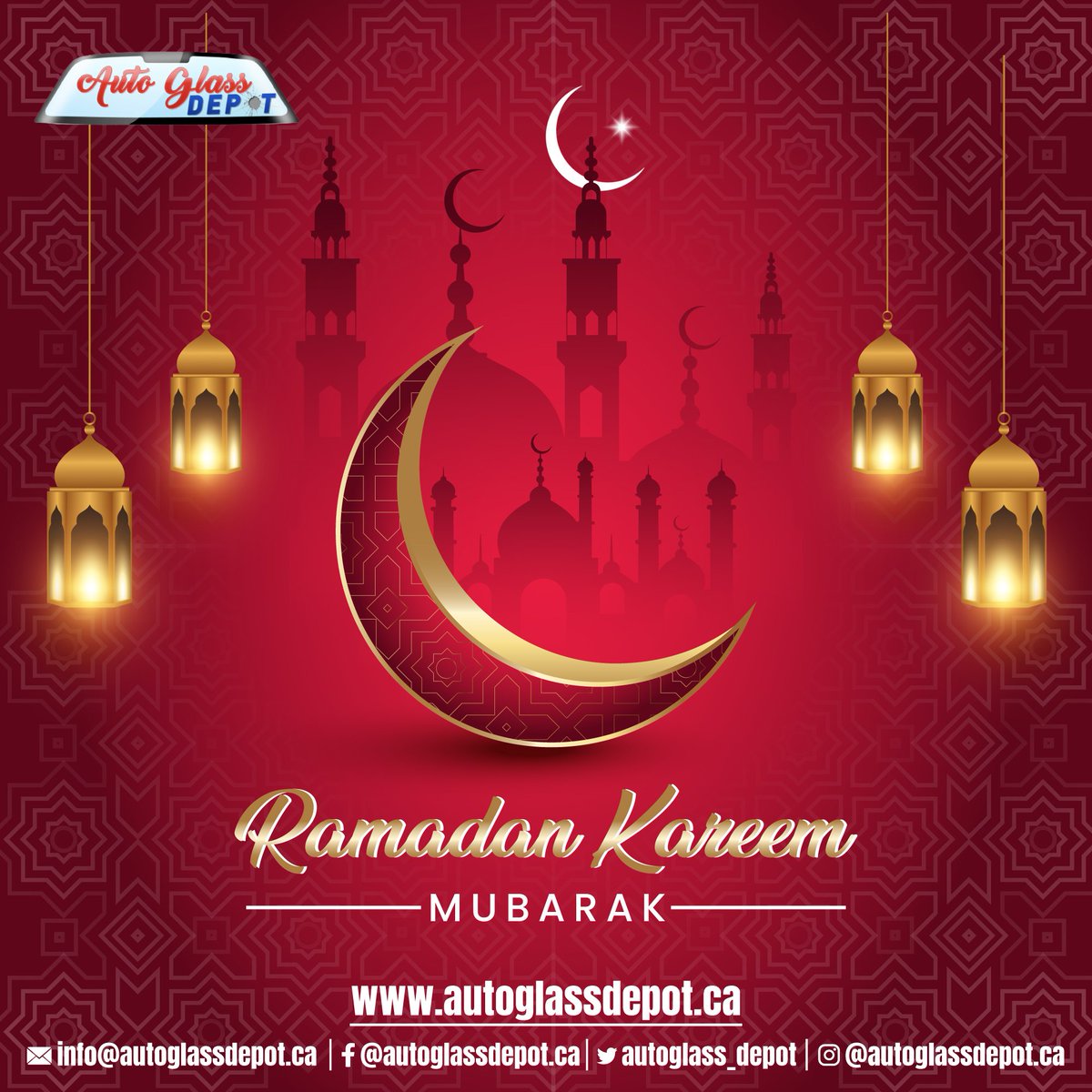 'As the crescent moon rises, Ramadan Mubarak to all! 🌙🕌 May this sacred month be a time of renewal, purification, and gratitude. Here's to moments of prayer, acts of kindness, and shared blessings. #RamadanMubarak #BlessedMonth #PrayerAndReflection' #autoglassdepot