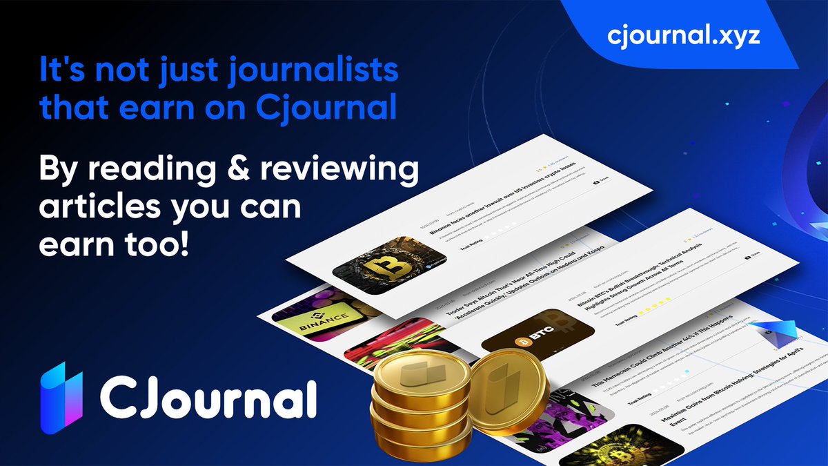 It's not just journalists that earn on #CJournal🖊 By reading and reviewing articles, you can earn to🥳 Try it out today and get your hands on some $UCJL🤑