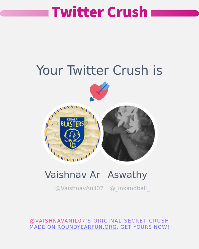 VaishnavAnil07's tweet photo. My Twitter Crush is: @_inkandball_

➡️ https://t.co/LutXAPTftl https://t.co/haCbikKFaW