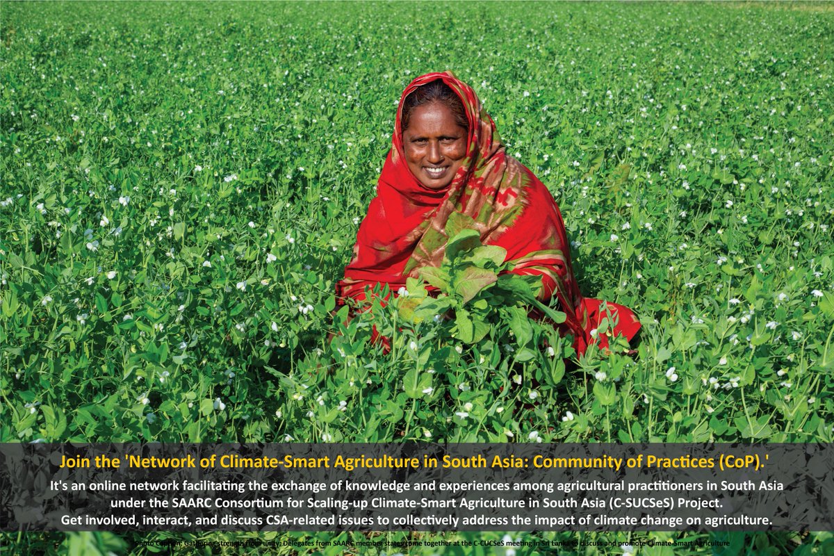 C_SUCSeS's tweet image. Any individual involved in agriculture across SAARC countries is encouraged to be a member of our online network clicking the link below: cop.sac.org.bd/register/ . It will enable all of us to contribute to the promotion of sustainable and CSA practices across South Asia.