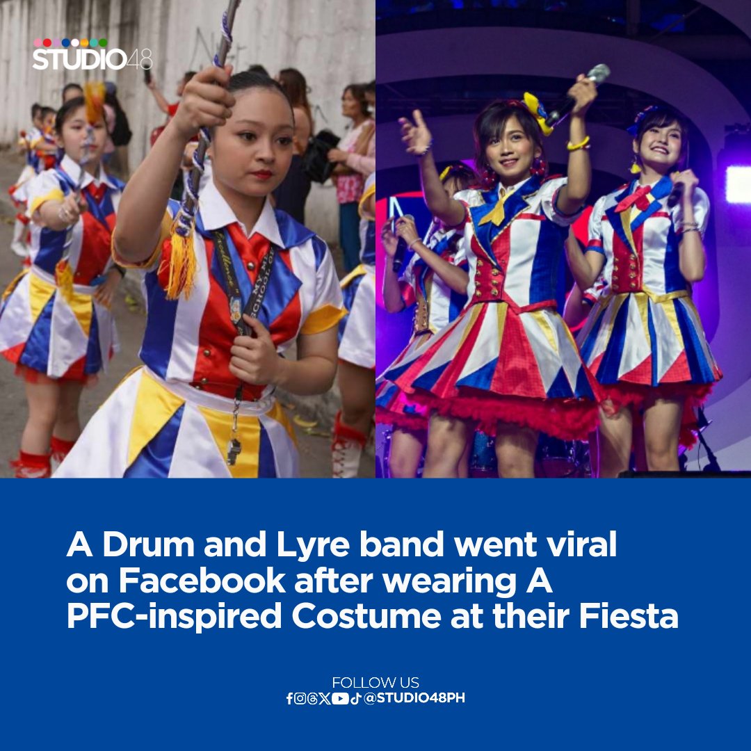Studio48PH's tweet photo. MNLoves where shocked after a Drum and Lyre band based in Cavite wearing a costume inspired by #MNL48's 2nd Single "Pag-ibig Fortune Cookie" at a street dance parade in GMA, Cavite.

These photos went viral after The Philippine Star posted it on their FB Page. https://t.co/Zwqaqh70b2