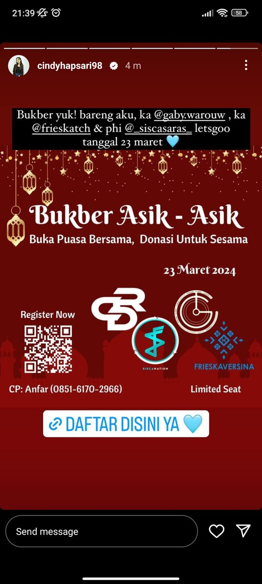 Sudah diingatkan sama boss <a href="/CindyHapsari_/">Cindy Hapsari</a> 
Yukkk yanh belum regis segera lengkapi form berikut yahhh, limited seat 😁

docs.google.com/forms/d/e/1FAI…