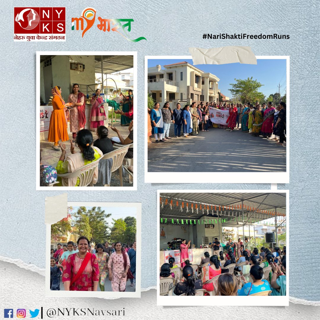 Running towards a stronger, empowered future with NARI SHAKTI Freedom Run 🌟organized by Nehru Yuva Kendra Navsari at Gandevi.
#NariShaktiFitnessRuns
#WomenFitTohIndiaHit
#MYBharat