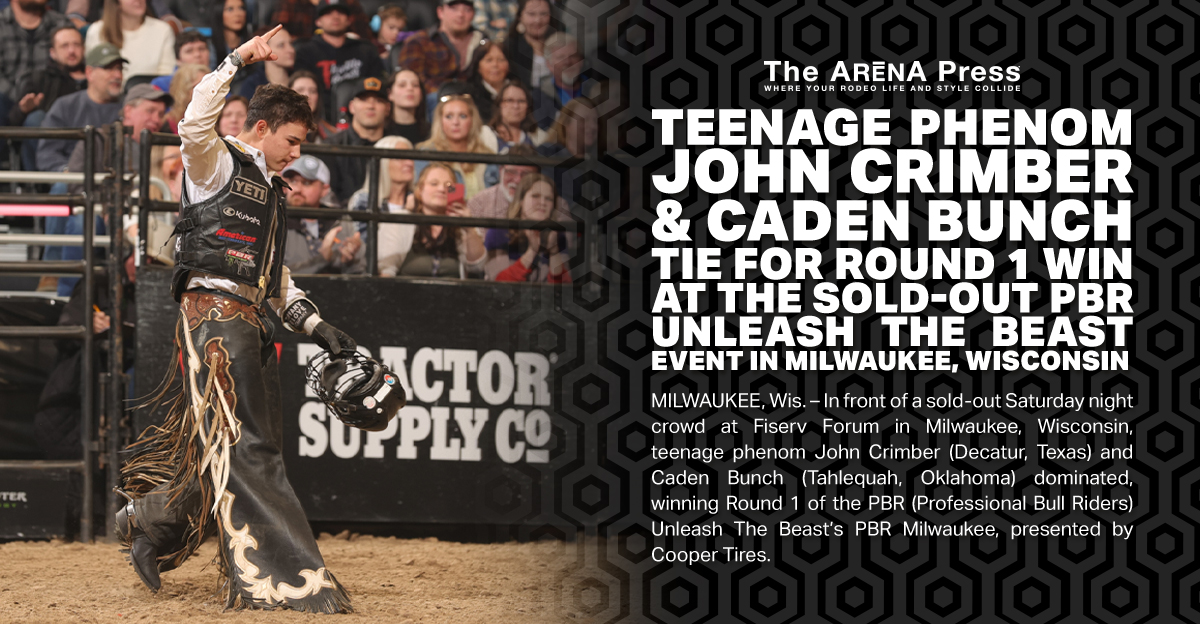TheArenaPress's tweet photo. Teenage Phenom John Crimber and Caden Bunch Tie for Round 1 Win at the Sold-Out PBR Unleash The Beast Event in Milwaukee, Wisconsin
https://t.co/JOC0AfwS9N https://t.co/eOpvFolohi