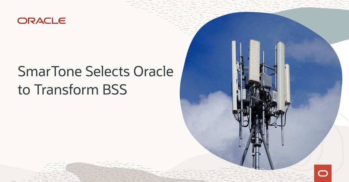 rajivksingh's tweet image. Did you see Oracle Communications in @PipelineWire?
Learn why SmarTone selected Oracle's charging and billing solutions to accelerate the delivery of new services at scale. social.ora.cl/6011XfC6b