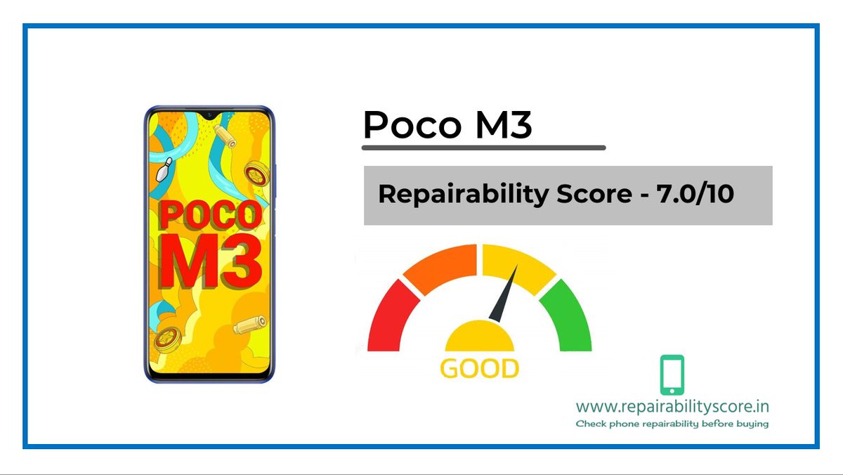 repairofdevices's tweet image. Poco M3 repairability score : repairabilityscore.in/Repairability/… @jagograhakjago @IndiaPOCO #PocoM3