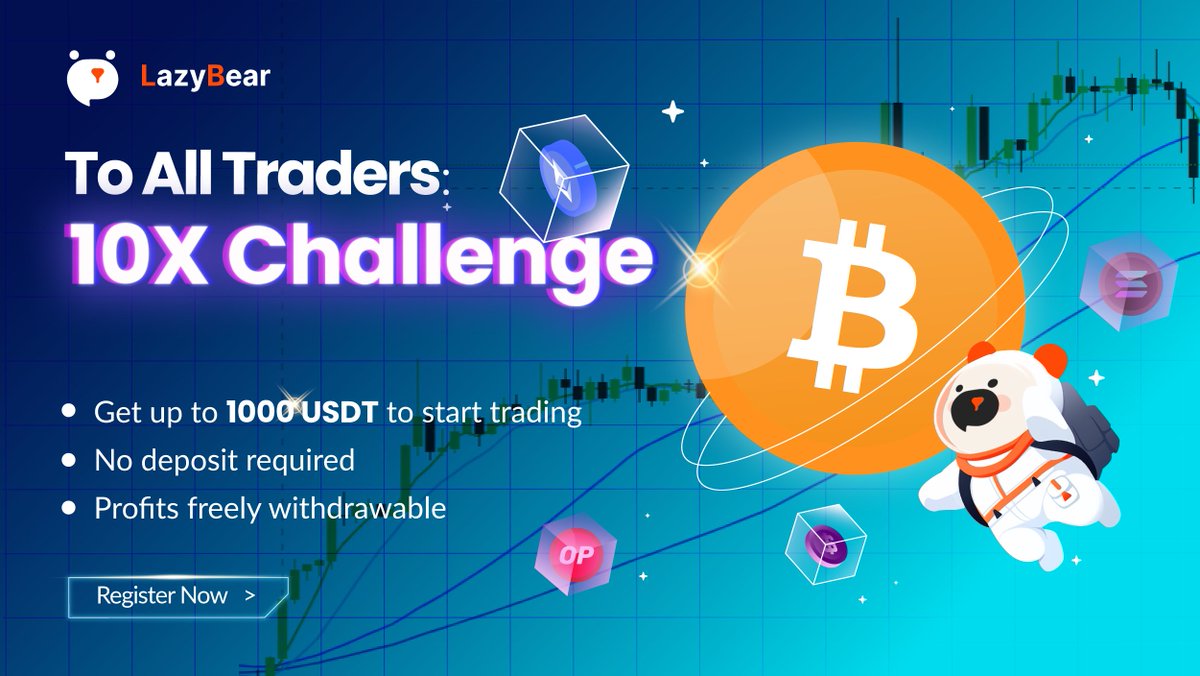 📣📣 Calling all traders! 📣📣 🚀LazyBear Exchange is gearing up for the unprecedented ' 10X Challenge'! 🧑🏻‍💻👩🏻‍💻Join us to become top traders and seize the opportunity for profits and exposure!✨ Details：lazybear.vip/support/1/arti… #LazyBear #TradingChallenge