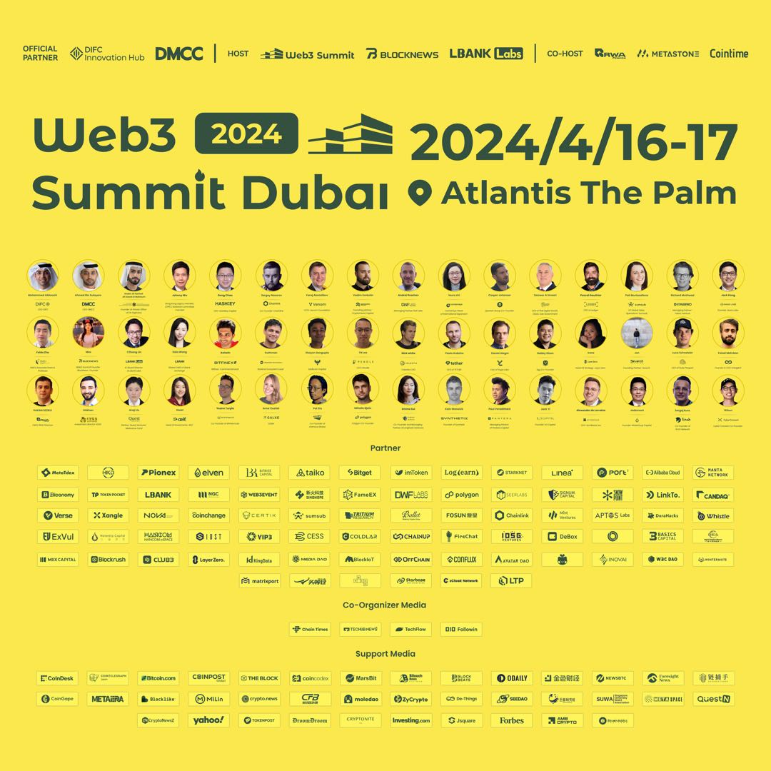 Cryptok38593327's tweet photo. 🚀#Web3SummitDubai2024, April 16-17! @LBankLabs &amp; @BlockNews2023 with @DIFC &amp; @DMCCAuthority host in Dubai. Strategic partners @alibaba_cloud &amp; @MetaStoneGroup. Dive into #Web3, #Blockchain, #AI, #Fintech. Don't miss it! Details👉https://t.co/xQ5498ZZVI https://t.co/8zE11wfBkH
