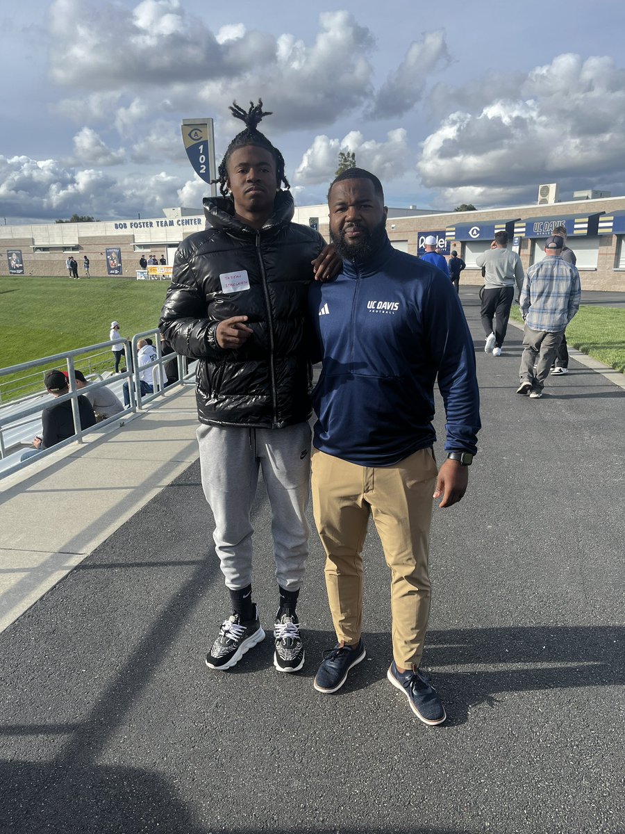 Had a great day at UC Davis today. Thank you for the invite!!! @CoachD_Jordan @UCDfootball @BrandonHuffman @CoachLLhawkins @FactoryInstitu1