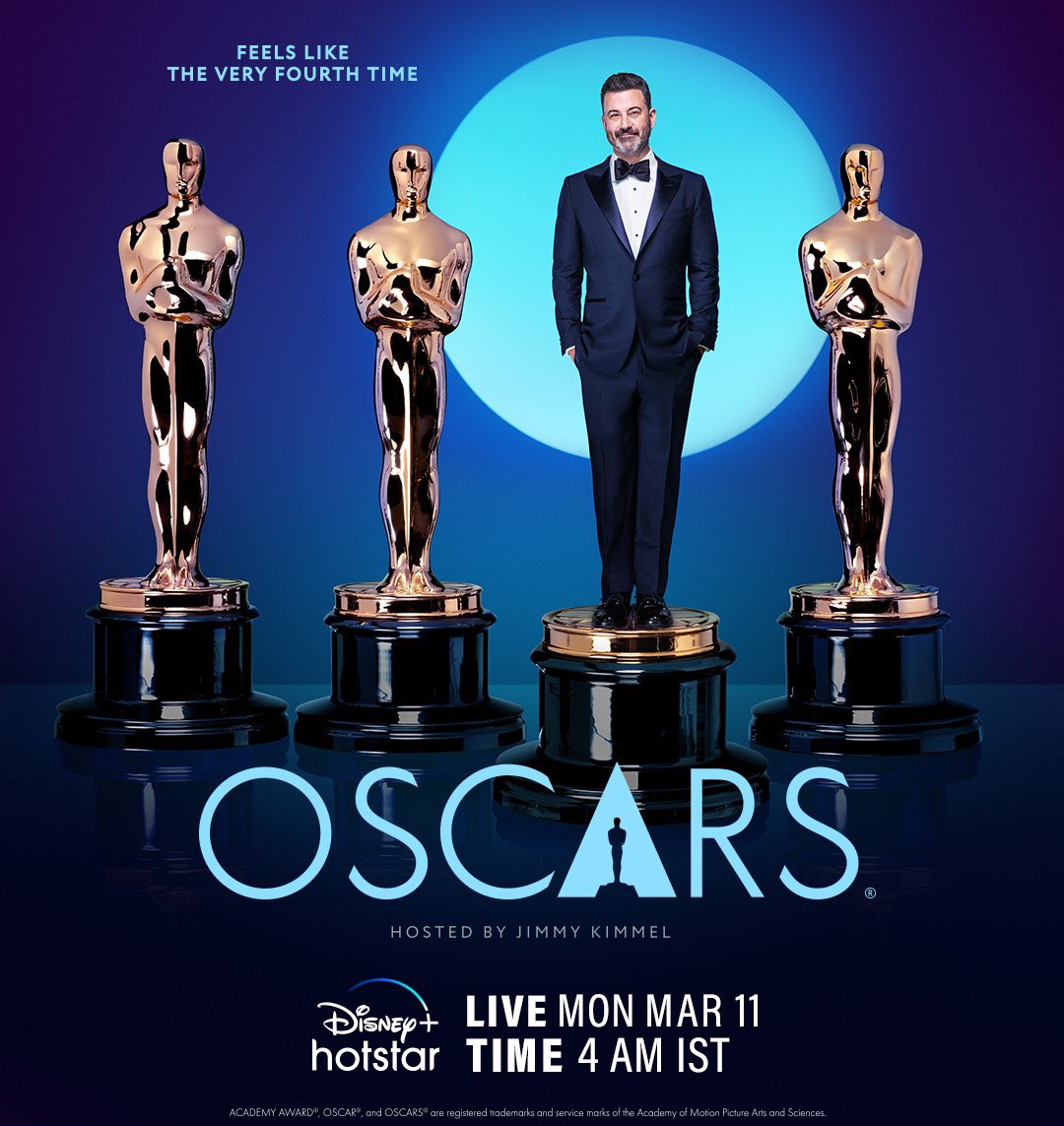 #Oscars2024 will be streaming live on #DisneyPlusHotstar on 11th March 4AM onwards in India.

#Oscars #TheOscars #96thOscars