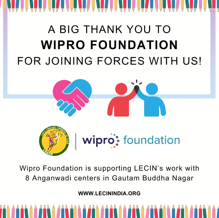 LECINIndia's tweet photo. We are thrilled to announce our partnership with the Wipro Foundation through the WATIS grant program! We are truly grateful for their support towards 8 Anganwadi centers, making a lasting impact in the community. https://t.co/CqTx5Wyy9n