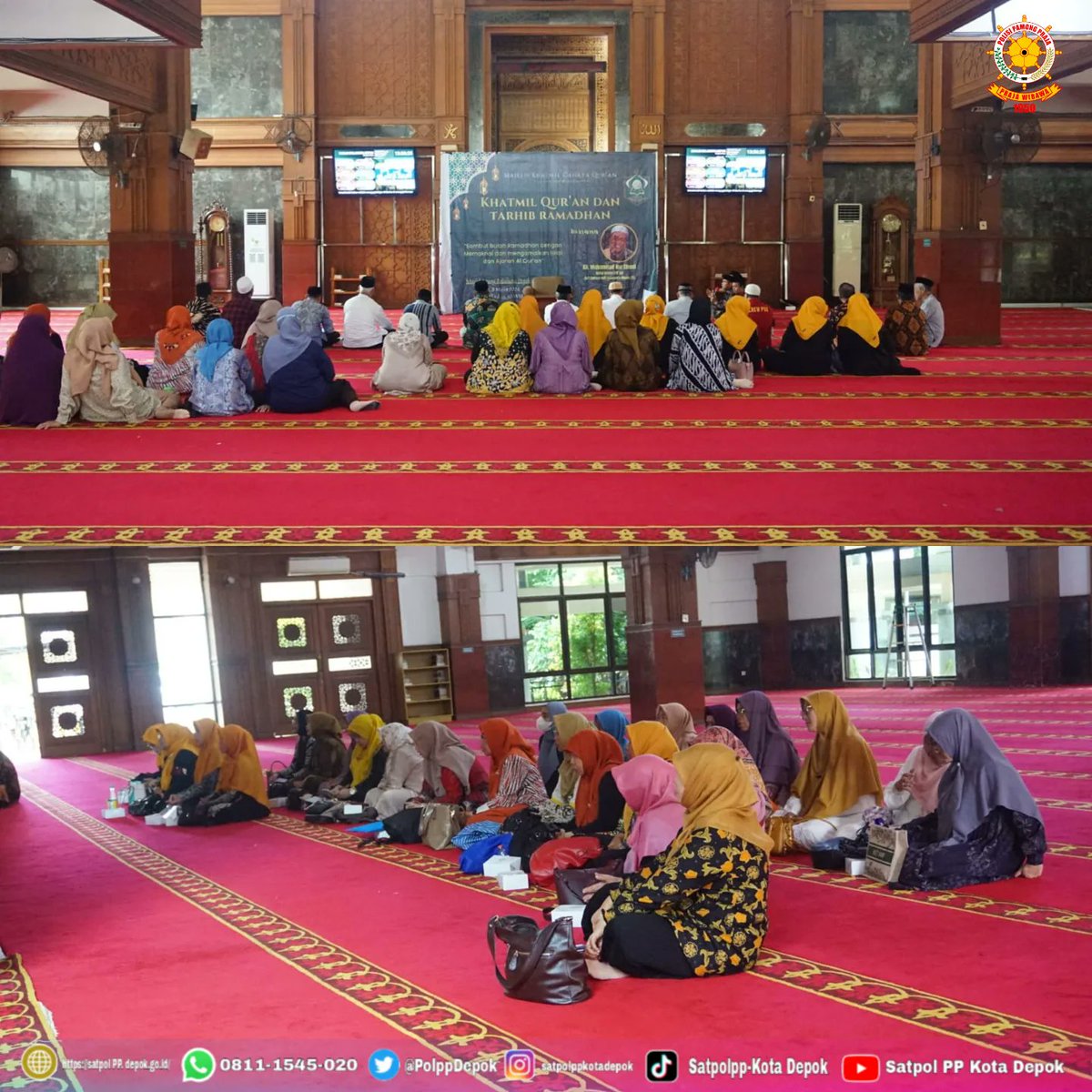 Jum'at, 8 Maret 2024.
Kasatpol PP Kota Depok menghadiri kegiatan "Khatmil Qur'an dan Tarhib Ramadhan" di Masjid Agung Balaikota Depok.

@idrisashomad @imambhartono <a href="/bangsupians/">Supian Suri</a> 
@abenkthamrin <a href="/pemkotdepok/">PEMERINTAH KOTA DEPOK | #AyoPakaiMasker</a> <a href="/satpolppjabar/">Satpol PP Provinsi Jabar</a> 
<a href="/ditpolpp_linmas/">ditpolpp. linmas</a> <a href="/ditjenbinaadwil/">Direktorat Jenderal Bina Adwil</a> <a href="/kemendagri/">Kementerian Dalam Negeri</a>