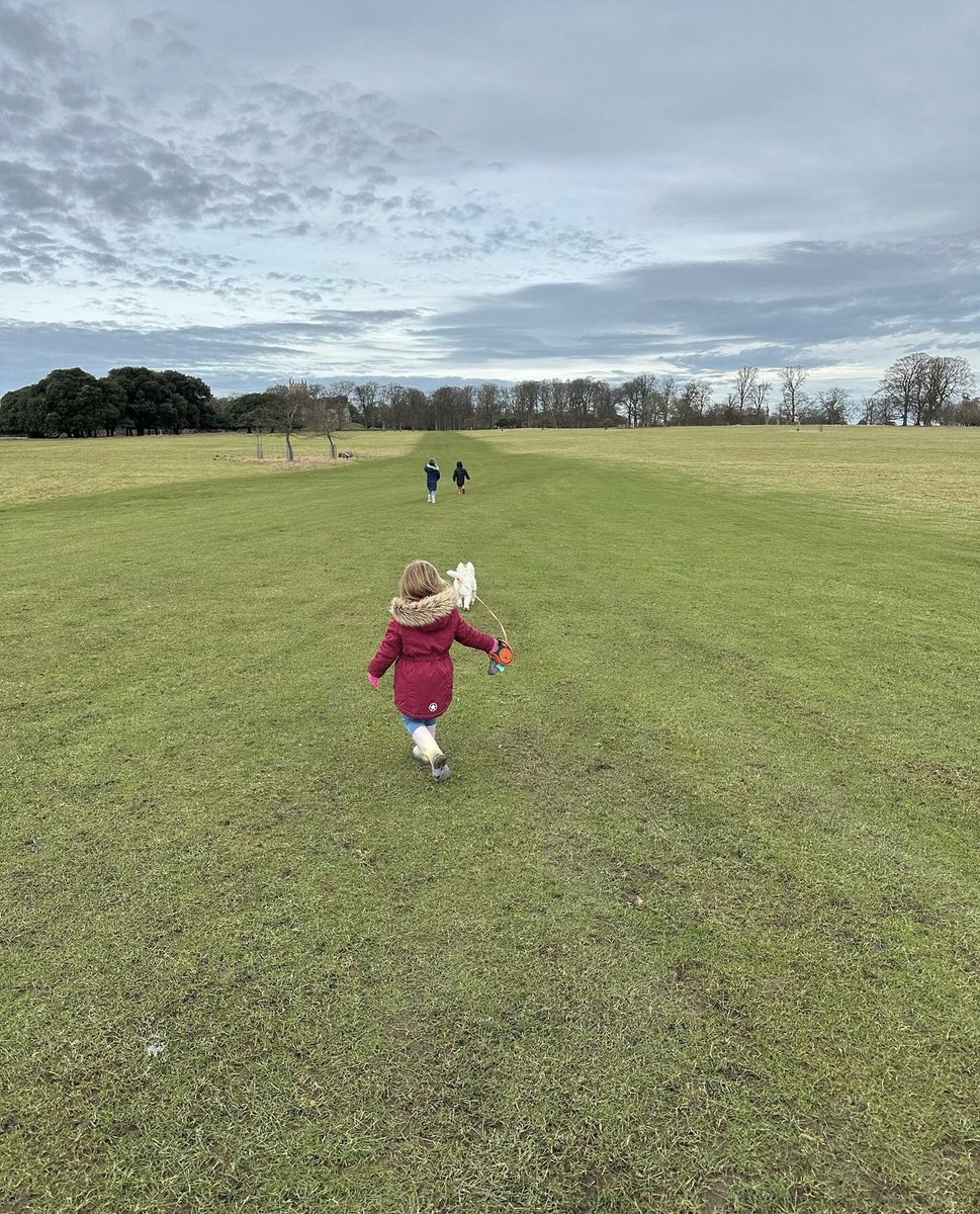 Exploring the wonders of Holkham Park one joyful step at a time🥰🍃✨ 📷 @norwich_youngmumma Image Description: A child in a red coat and wellies, walks a dog through Holkham Park. #Holkham #HolkhamEstate #VisitNorfolk #NorthNorfolkCoast