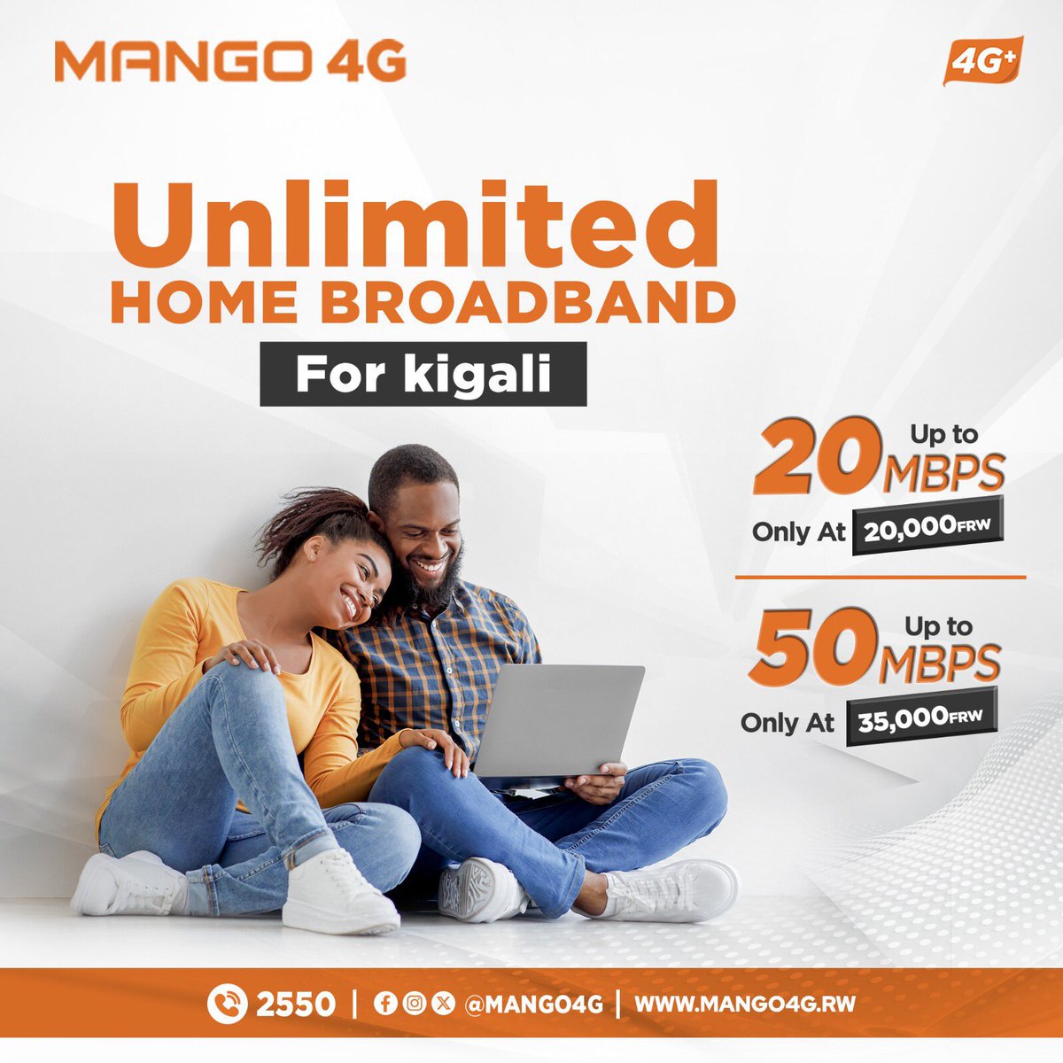 ngomijanaaa's tweet image. Tandukana na stress za internet igushiriraho kandi ufite byinshi byo gukora, uhitemo Unlimited Pack ya @Mango4G ku mafaranga 20,000rwf cg 35,000frw mu kwezi kose. 

Niba utaratunga Mango 4G simcard n’ ubuntu, watanga Promo Code NGOMA100 ugahabwa na 10GB z’ubuntu. 
#Truly4GNetwork