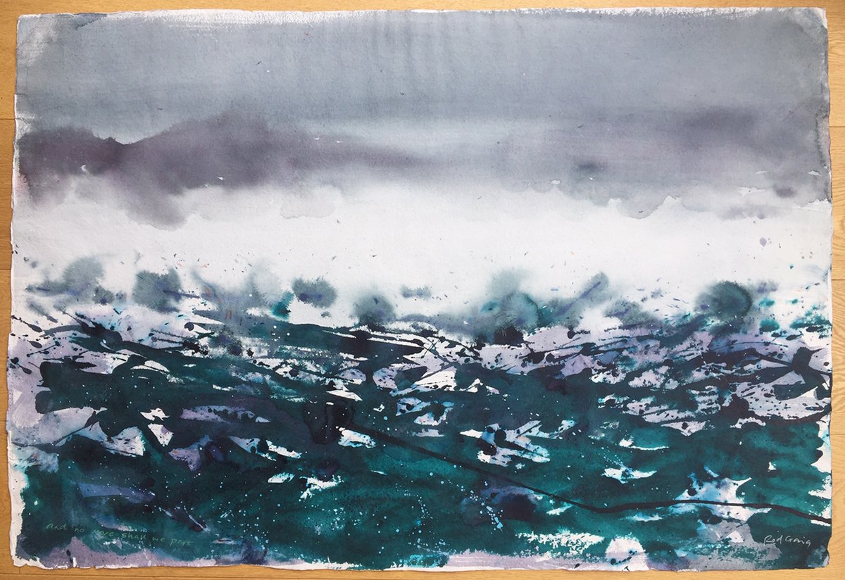 Very large watercolour from a while ago, painted on khadi rag paper. #seascapepainting #watercolourpainting