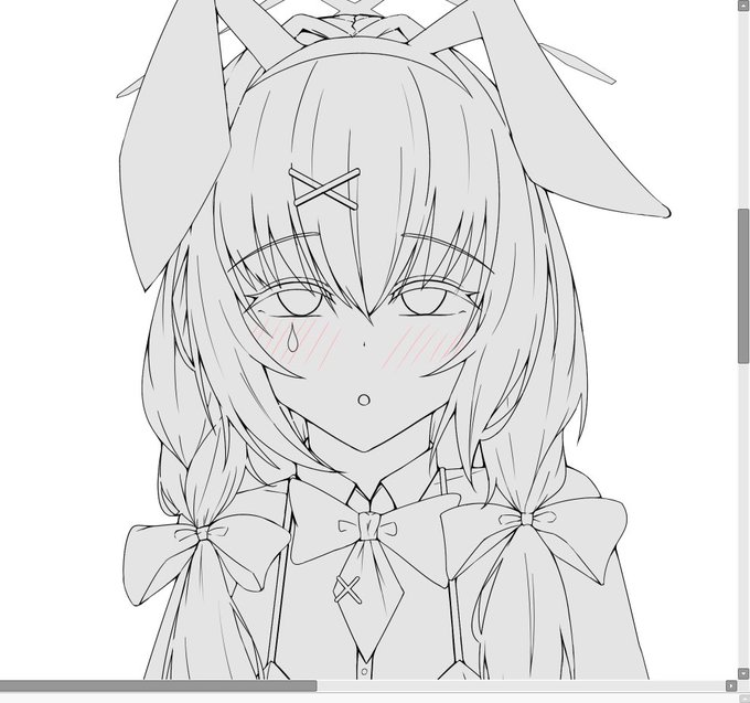 今回の絵、結構ガチガチに線描いてて頑張ってる 