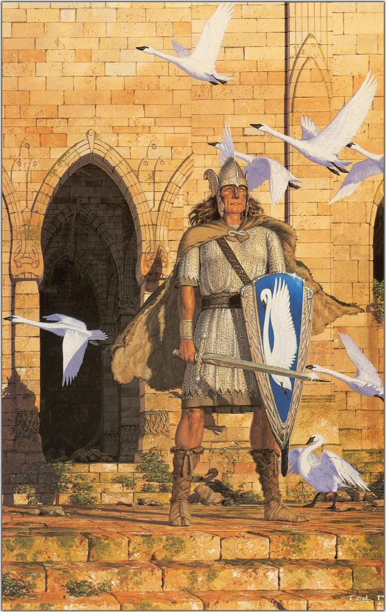 LRonLacy's tweet photo. For #MARCH 1992
#3 #March #WorldWildlifeDay
‘Tuor at Vinyamar’ #TedNasmith (born 1956)
Gouache on illustration board
*Tolkien - The Centenary Calendar 1992* (Grafton) for March
#illustration #illustrationart #illustrationartists #JRRTolkien #Silmarillion #Tuor #wildlife #swans https://t.co/IkdxX9TxtJ