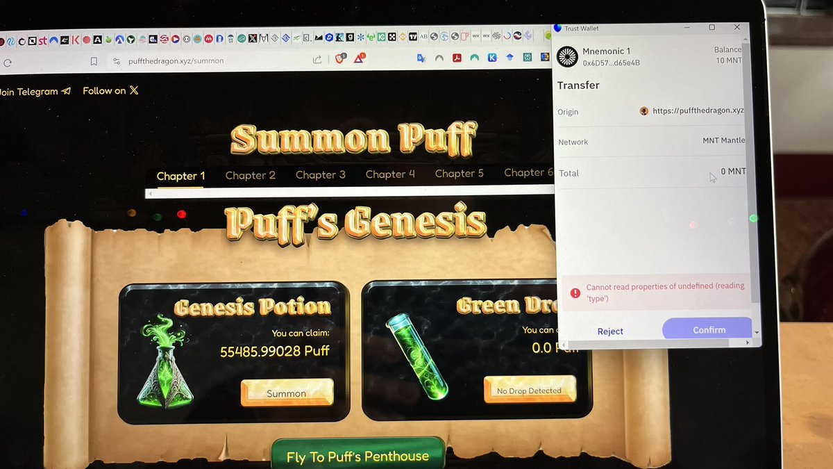 michaljesse's tweet photo. @puff_drgn I am not able to claim for some reason… I keep getting the same error message: “Cannot read properties of undefined (reading ‘type’) https://t.co/tOOVuquQQb