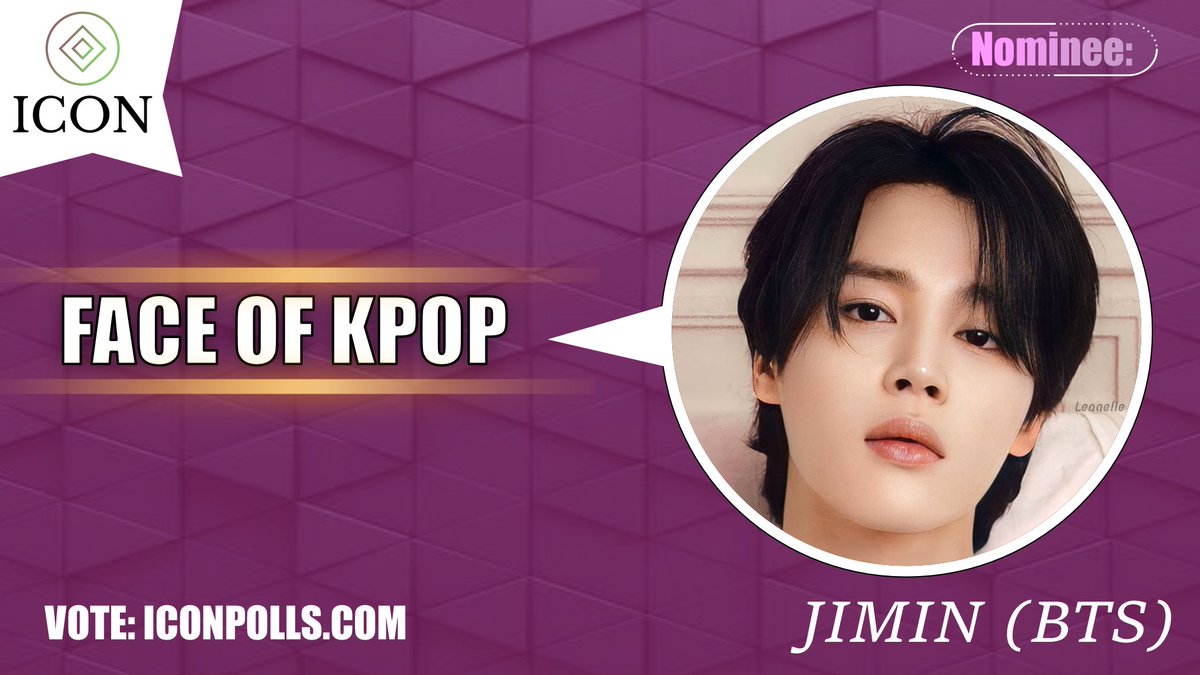 Esteemed member of the BTS JIMIN has been nominated for the Face Of K-pop 2024 ICON charity campaign. CAST YOUR VOTES: iconpolls.com/poll/the-face-… #JIMIN #iconfaceofkpop2024 #BTS