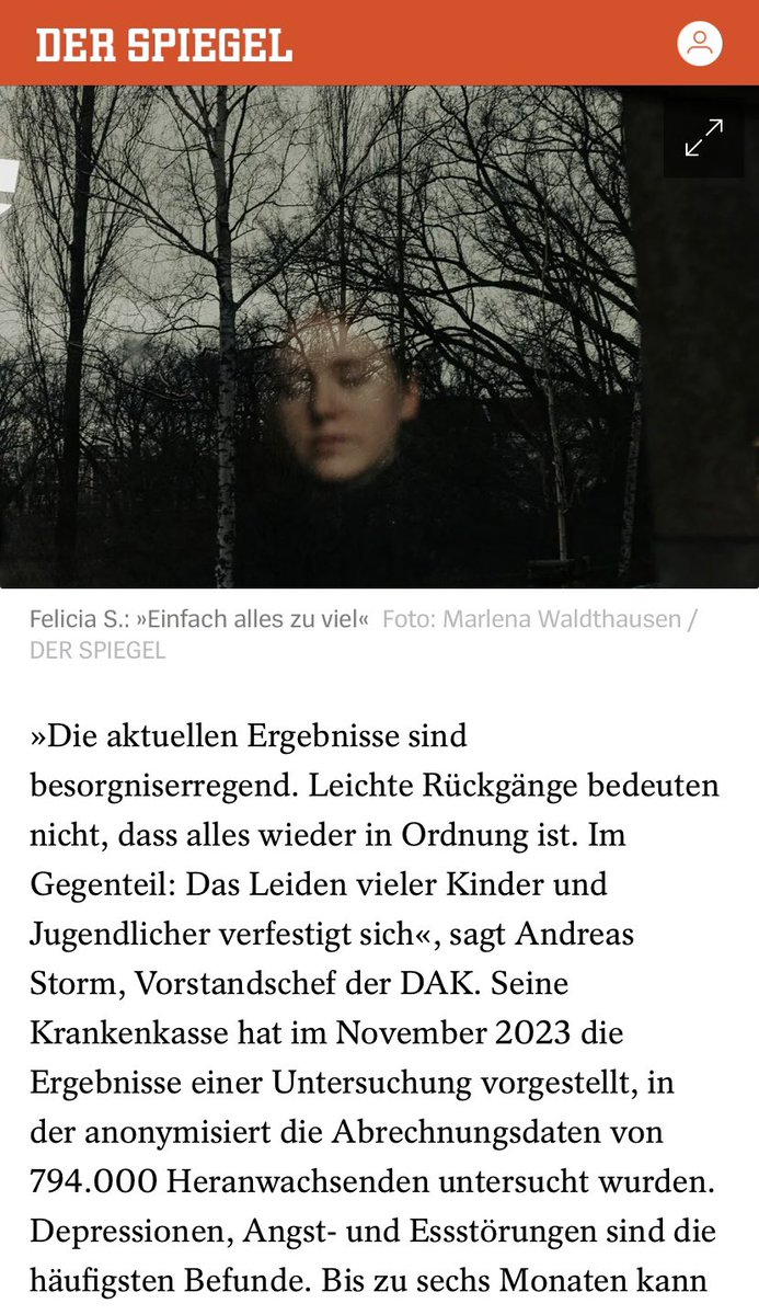 Die #Pandemie ist vorbei. Doch viele Kinder und Jugendliche leiden immer noch unter psychischen Problemen. „Das Leiden verfestigt sich“, zitiert @derspiegel unseren Vorstandschef @StormAndreas. spiegel.de/psychologie/co…