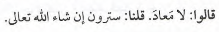 Shaykh Ashraf Ali Thanvi says in his abridgement of Hidāyat al-Hikma regarding the belief of the Fālasifa around resurrection for the Day of Judgement:
"They said: there will be no resurrection. We said [in response]: you shall see."