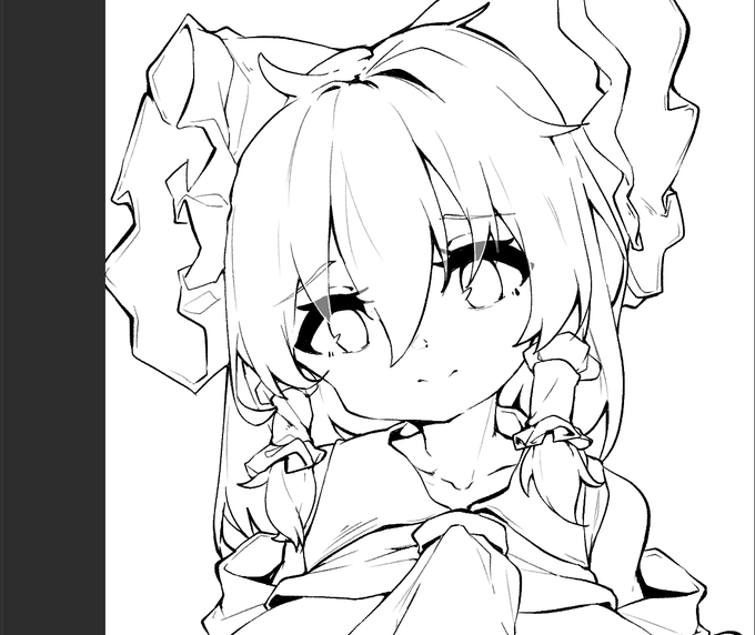 強めの線画にしてみます 