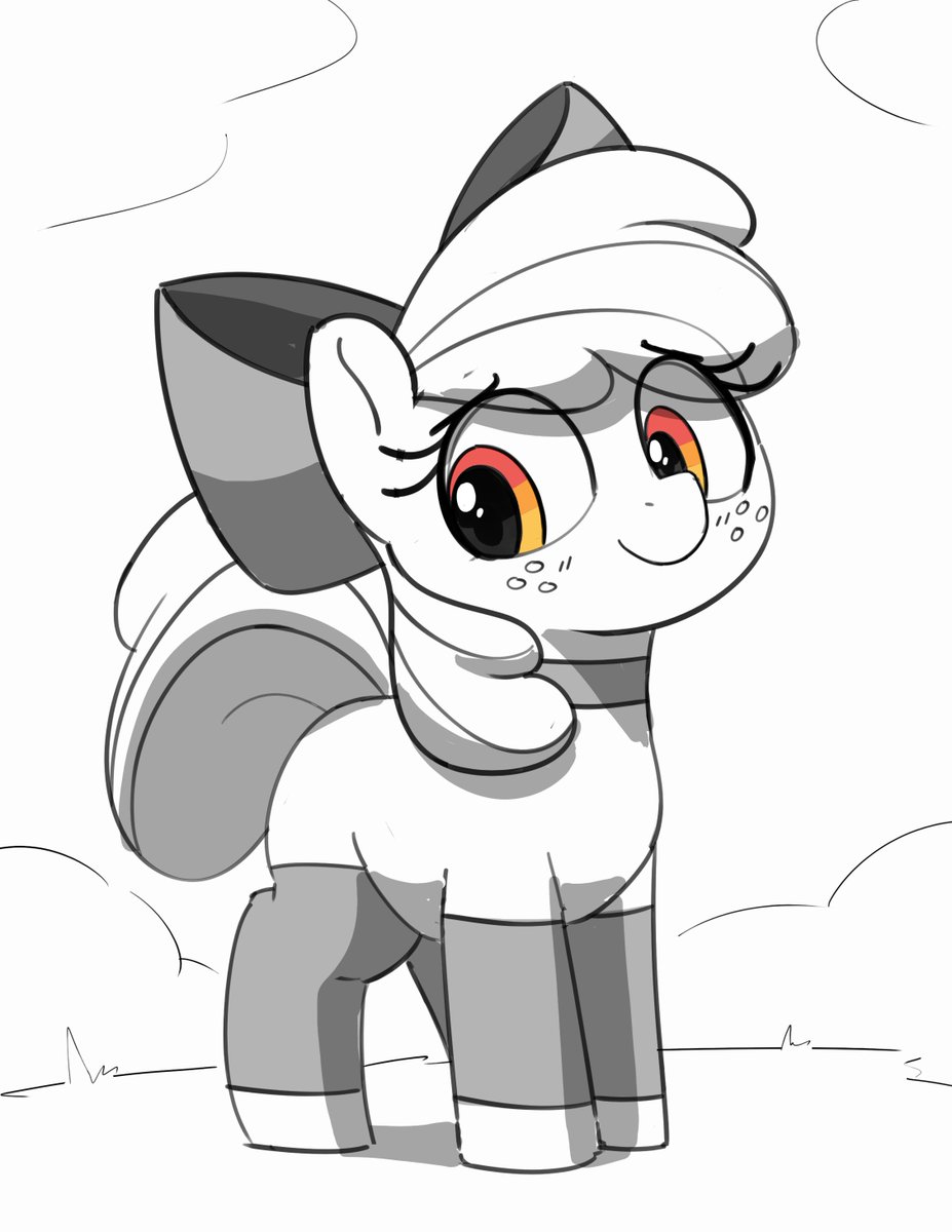 Smol Apple in socks. lil sketch for ya while while I work on some mares..
