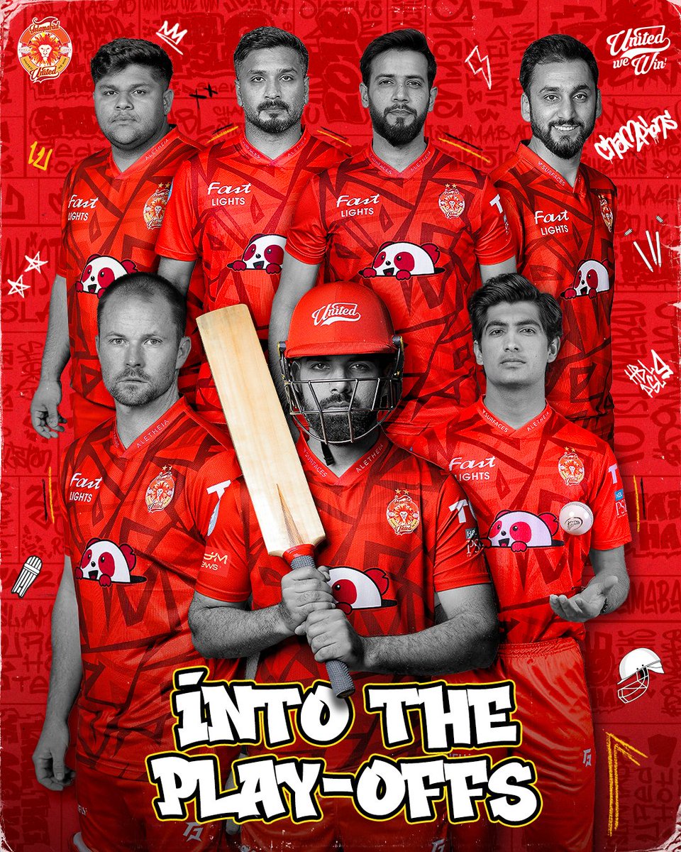 We've made it to the play-offs! A huge shoutout to our team - every single one of you has shown what it means to be a true #Sheru🦁. Let's carry this spirit forward! #IUvMS #HBLPSL9 #UnitedWeWin